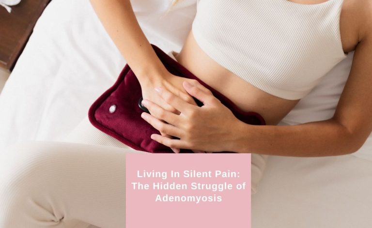 Adenomyosis. Woman in period pain